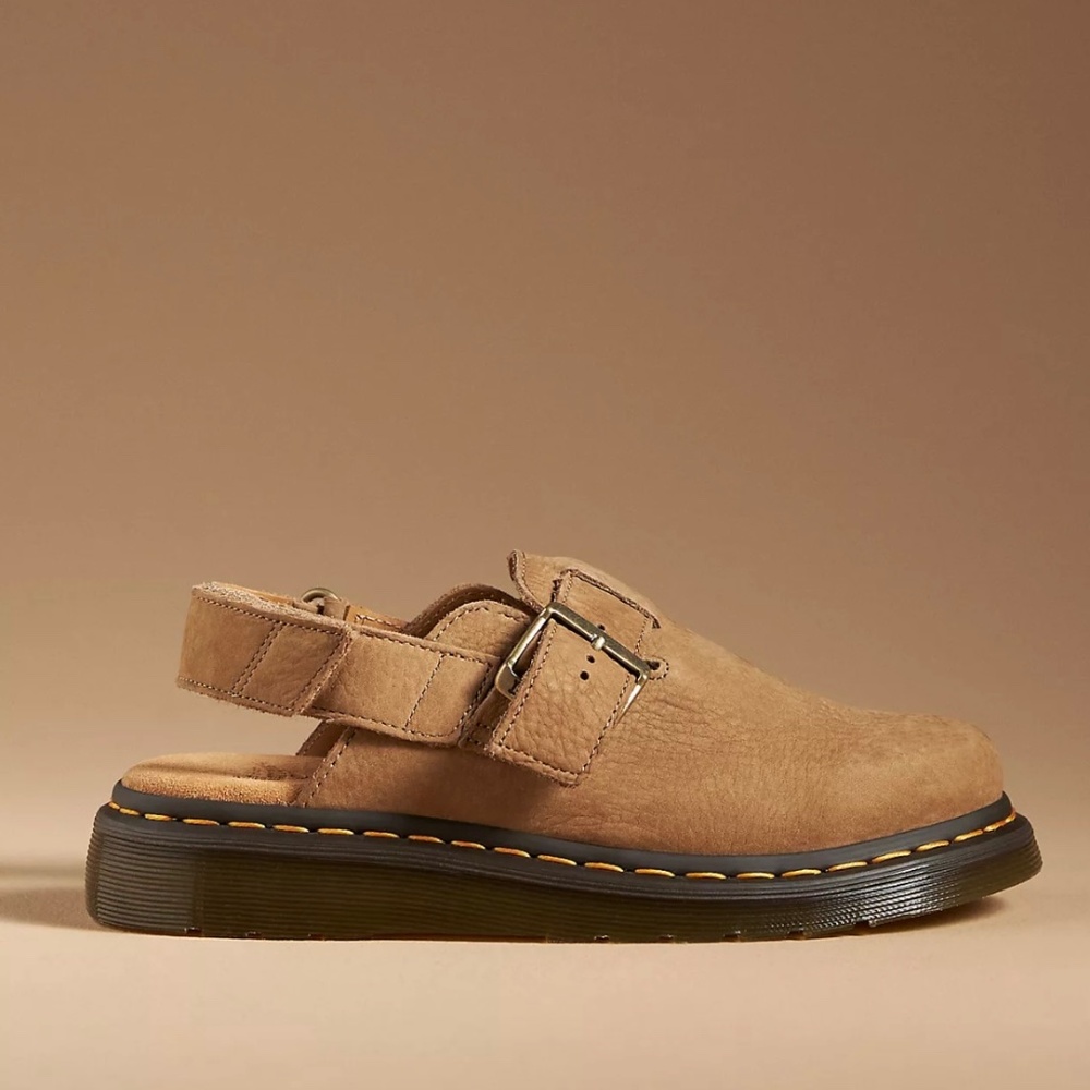 Dr Martens Jorge II Clog Beige Leather Unisex Mule Shoes Size 11 Mens /12 Womens